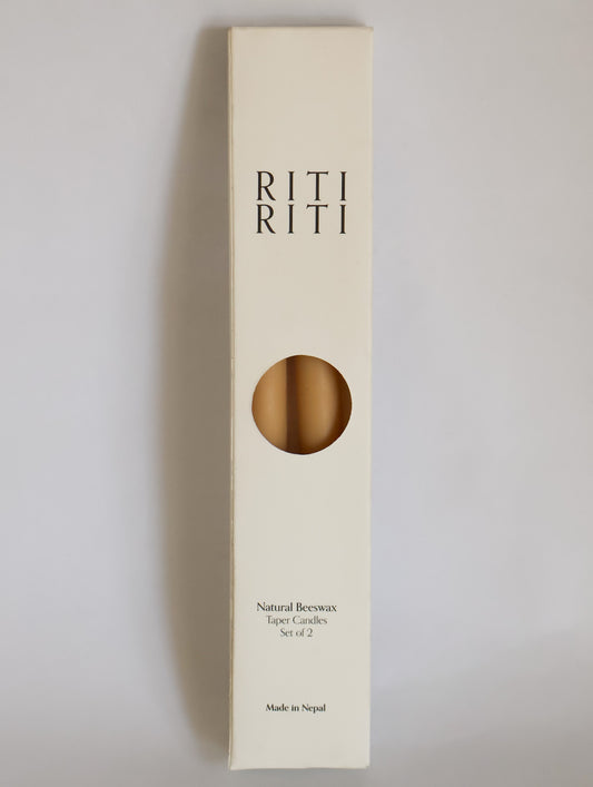 Natural Beeswax Candle - Twin Set